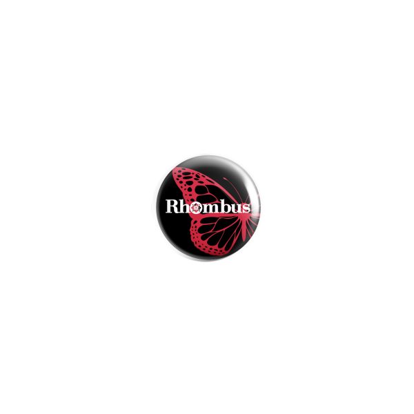 Rhombus Round Red Butterfly Pin Badge
